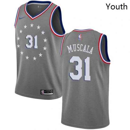 Youth Nike Philadelphia 76ers 31 Mike Muscala Swingman Gray NBA Jersey City Edition